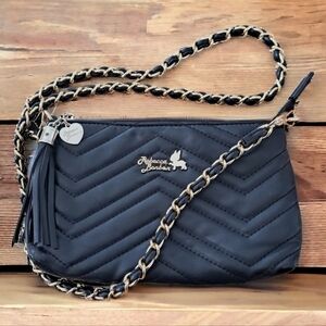 Rebecca Bonbon small dress black purse gold hardware shoulder bag designin Japon